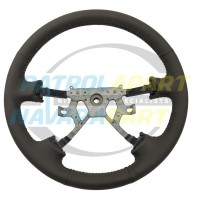 Leather Steering Wheel Grey - Nissan Y61 GU3 Patrol Series 3
