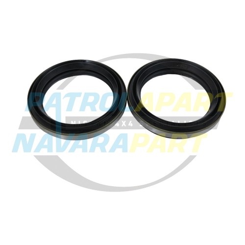 Front Hub Grease Seal back of Wheel Bearing PAIR - Nissan Patrol GQ Y60 GU Y61