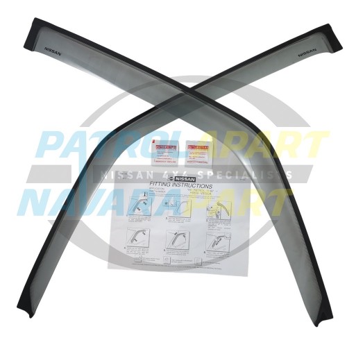 Genuine Nissan Tinted Slimline Weathershield Front PAIR - Patrol GU Y61