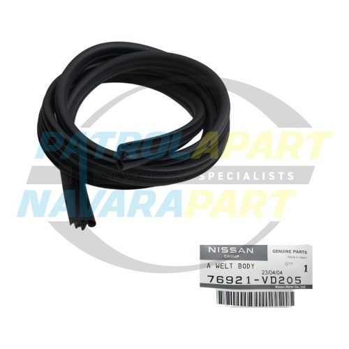 Genuine Nissan On Body Door Finishing Seal Right Front - Nissan Patrol Y61 GU Series 4 - Black Colour Code G